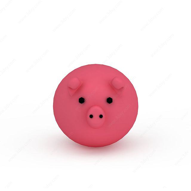 粉色猪玩具3D模型