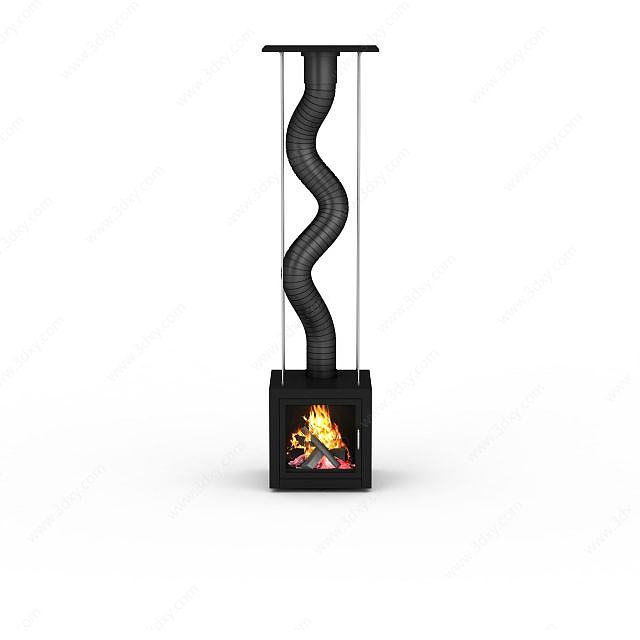 取暖真火炉子3D模型