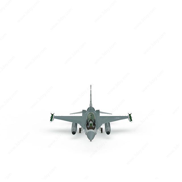 蓝色喷气式飞机3D模型