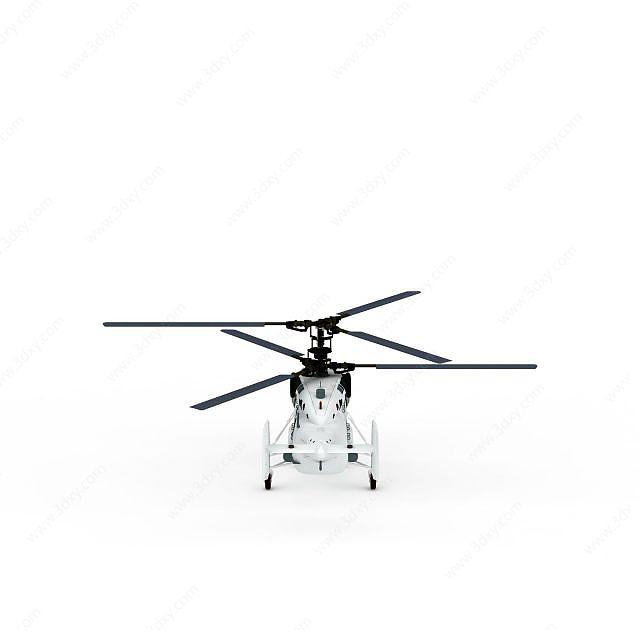 白色直升机3D模型