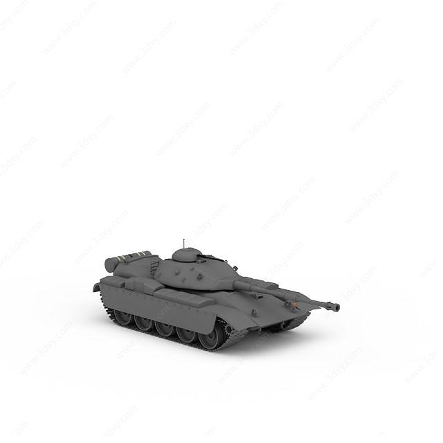 灰色坦克3D模型