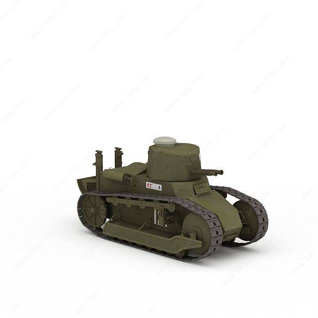 绿色坦克3D模型