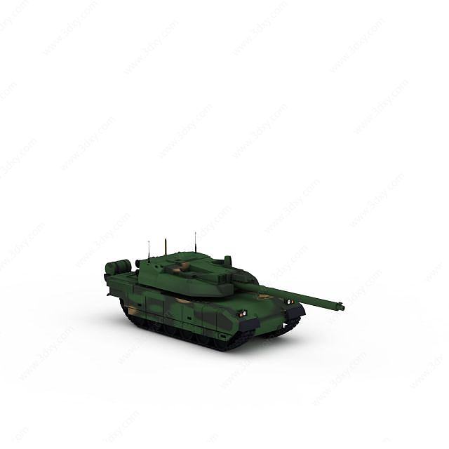 遥控绿色坦克3D模型