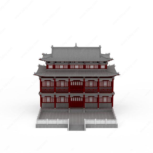 中式复古大殿3D模型