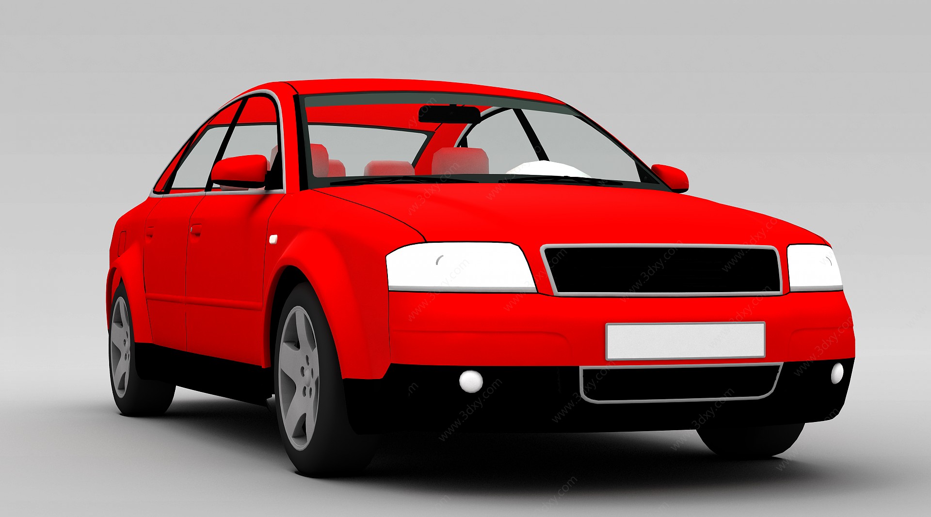 红色小轿车3D模型