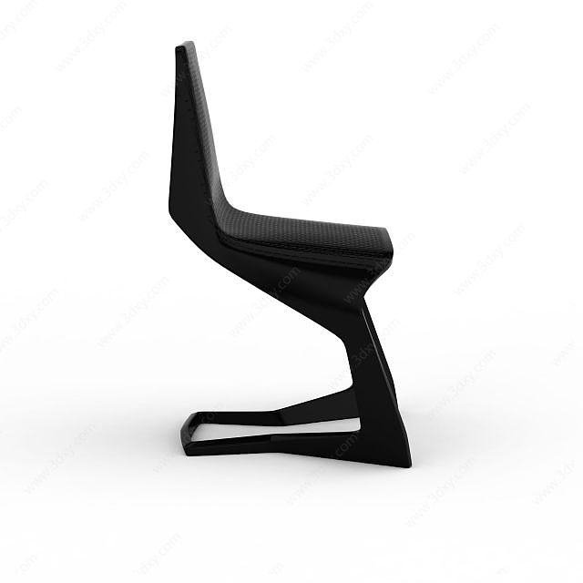 黑色沙发躺椅3D模型