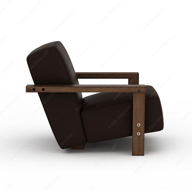 个性棕色沙发椅3D模型