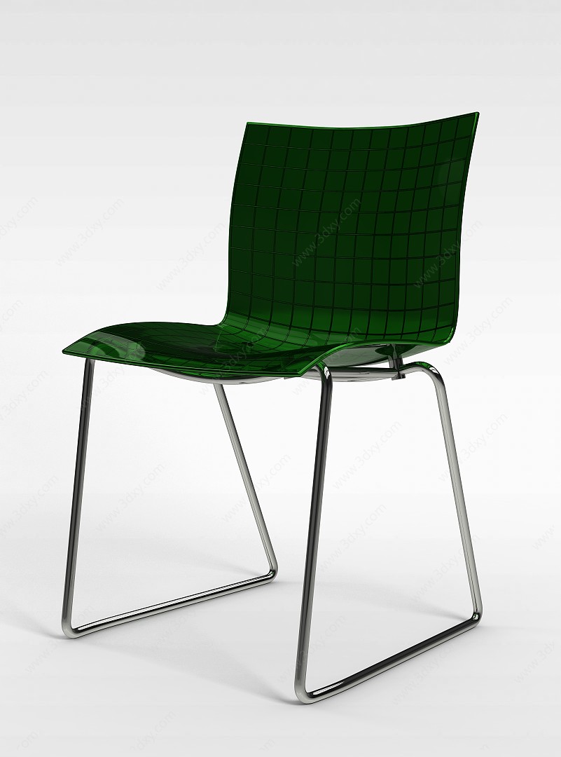 绿色格子椅子3D模型