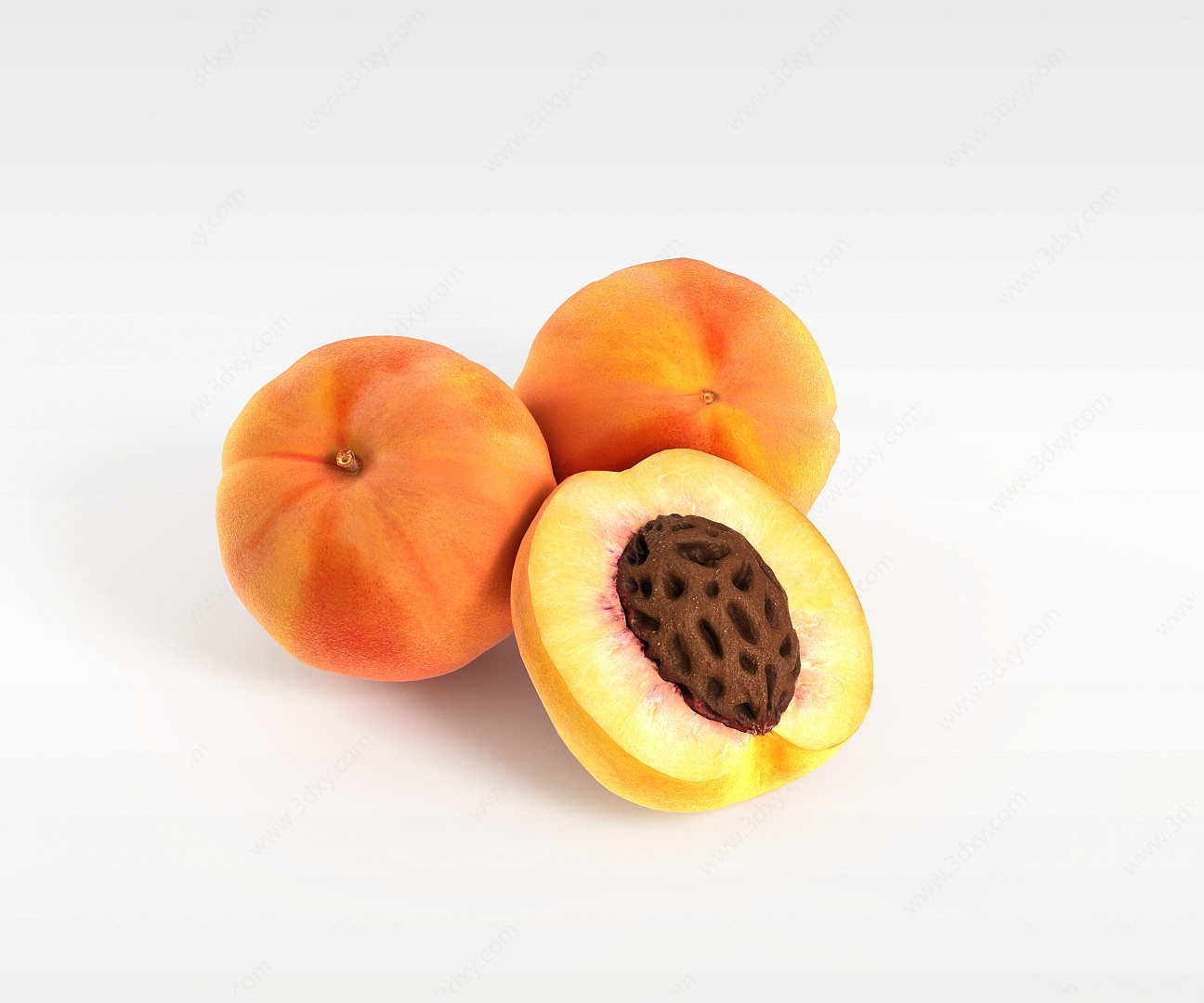 美味黄桃水果3D模型