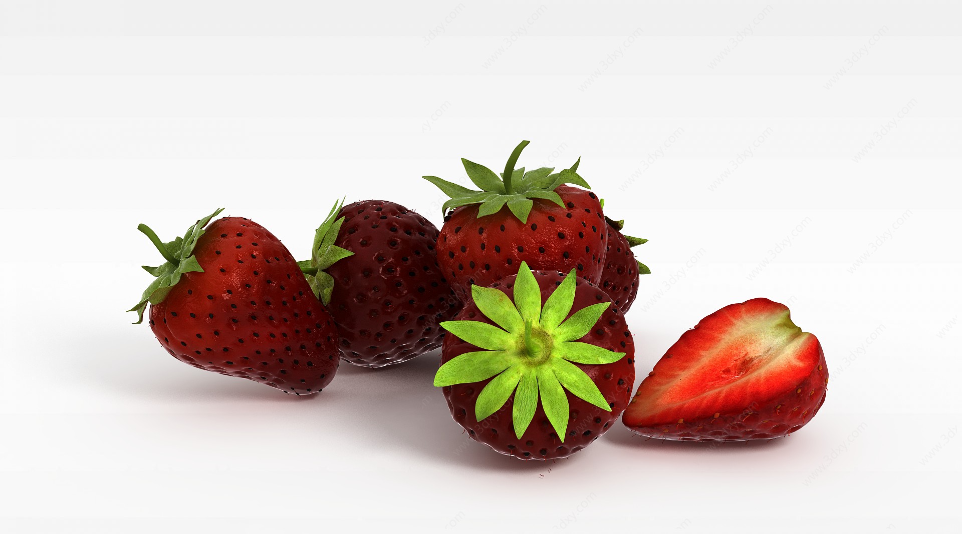 春节草莓水果3D模型