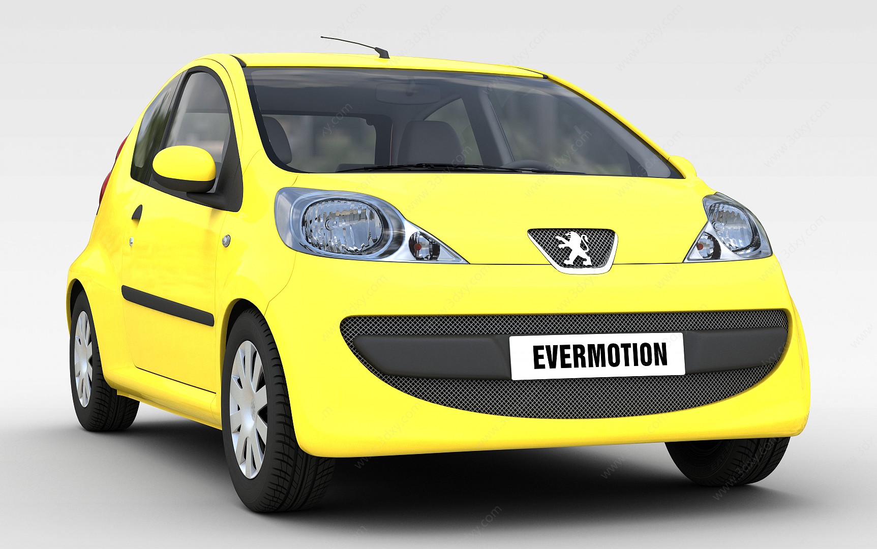 东风标致黄色汽车3D模型
