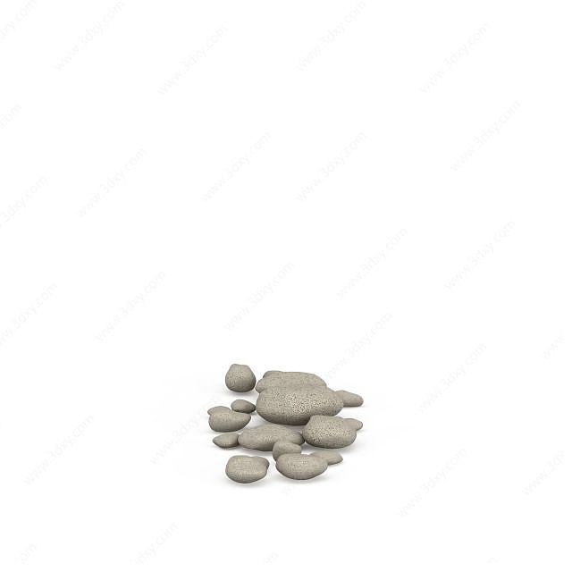 公园石头3D模型