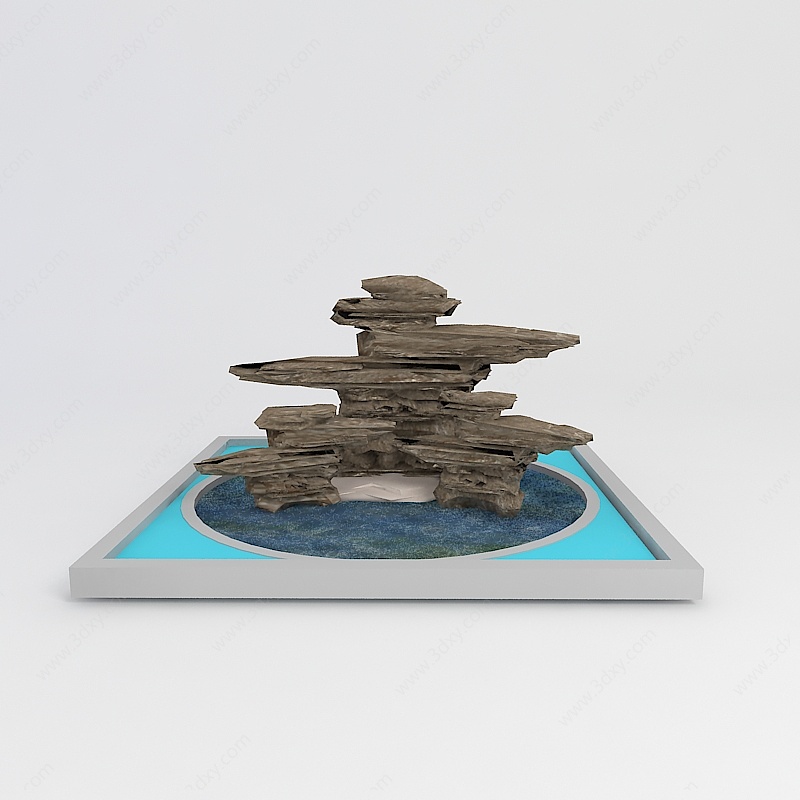 假山喷泉景观3D模型