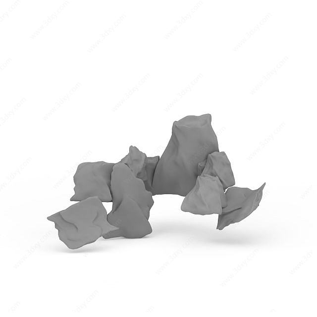 公园石头3D模型