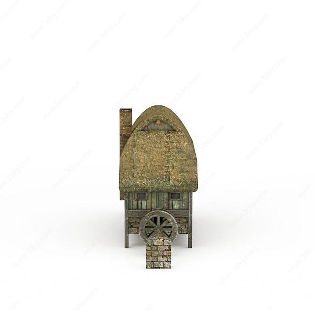 古代建筑茅草屋3D模型
