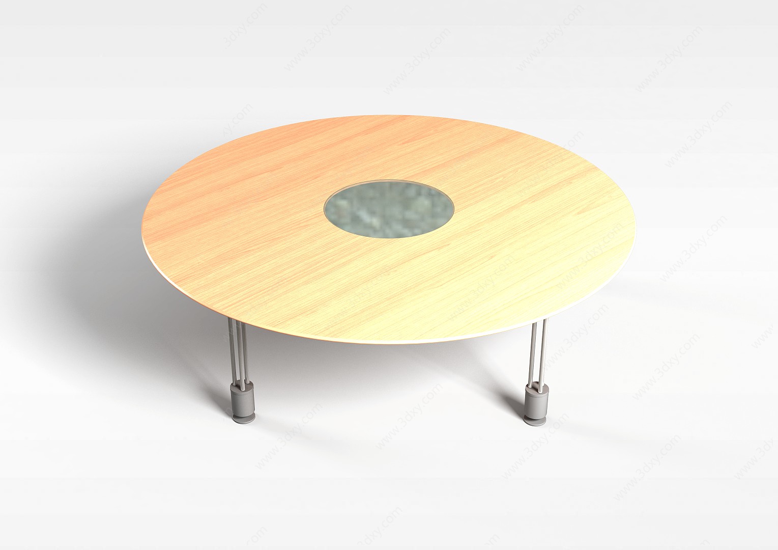 圆形木质桌子3D模型