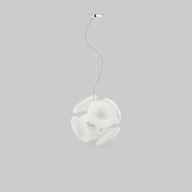 白色球状吊灯3D模型