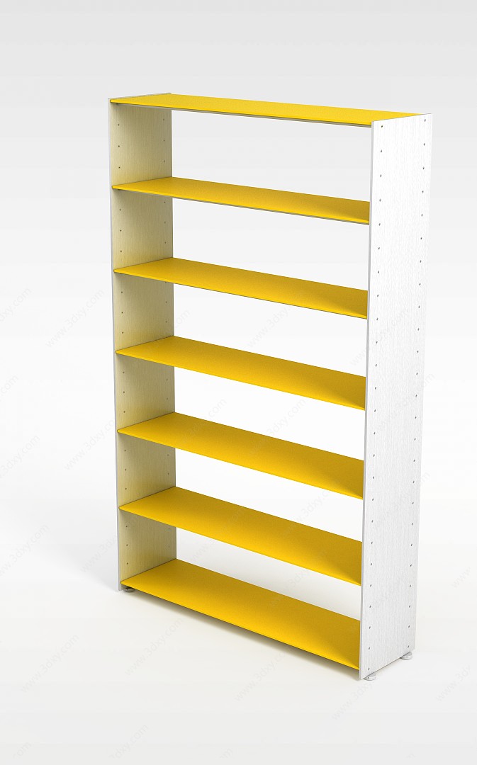 黄色实木展柜3D模型