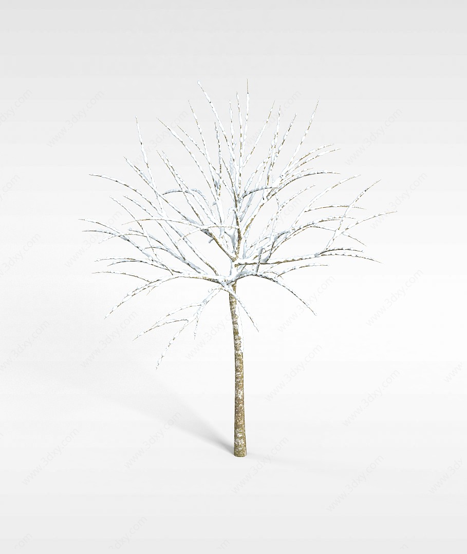 冬天挂雪植物3D模型