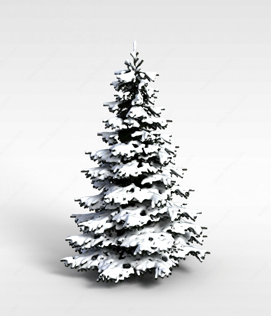 挂雪圣诞树3D模型