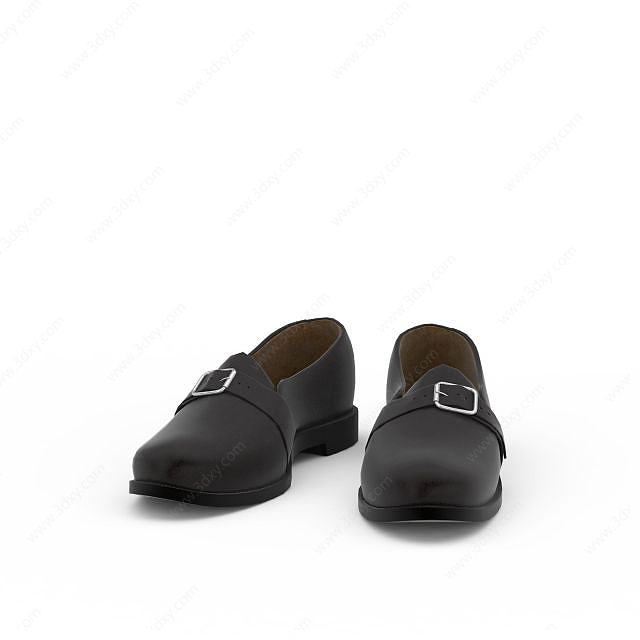 黑色皮鞋3D模型