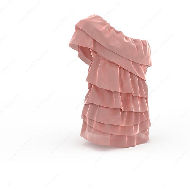 独袖连衣裙3D模型