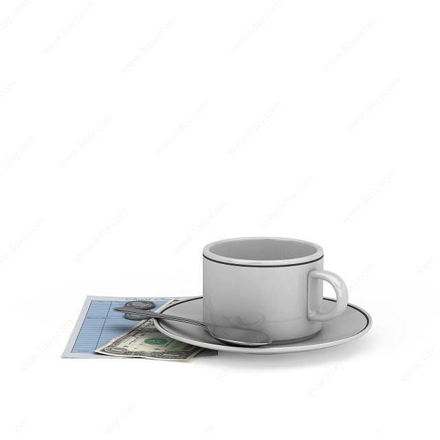 白色咖啡杯3D模型
