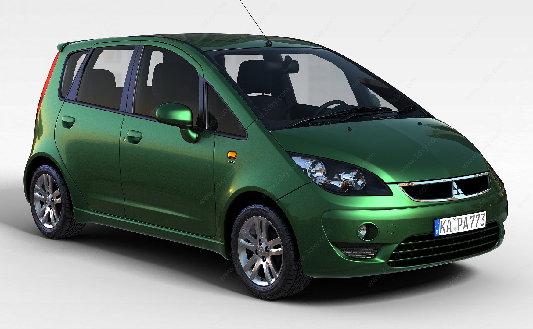 绿色三菱COLT汽车3D模型