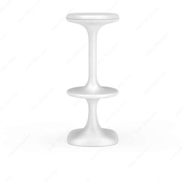 白色高脚凳子3D模型