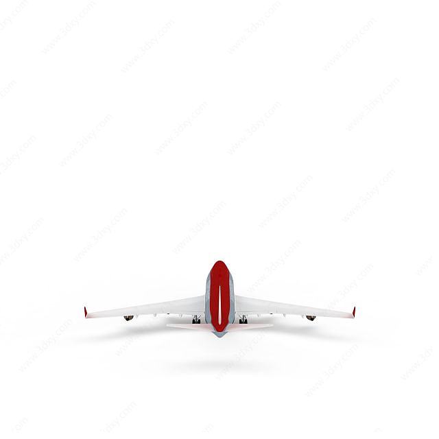 白色喷气式飞机3D模型