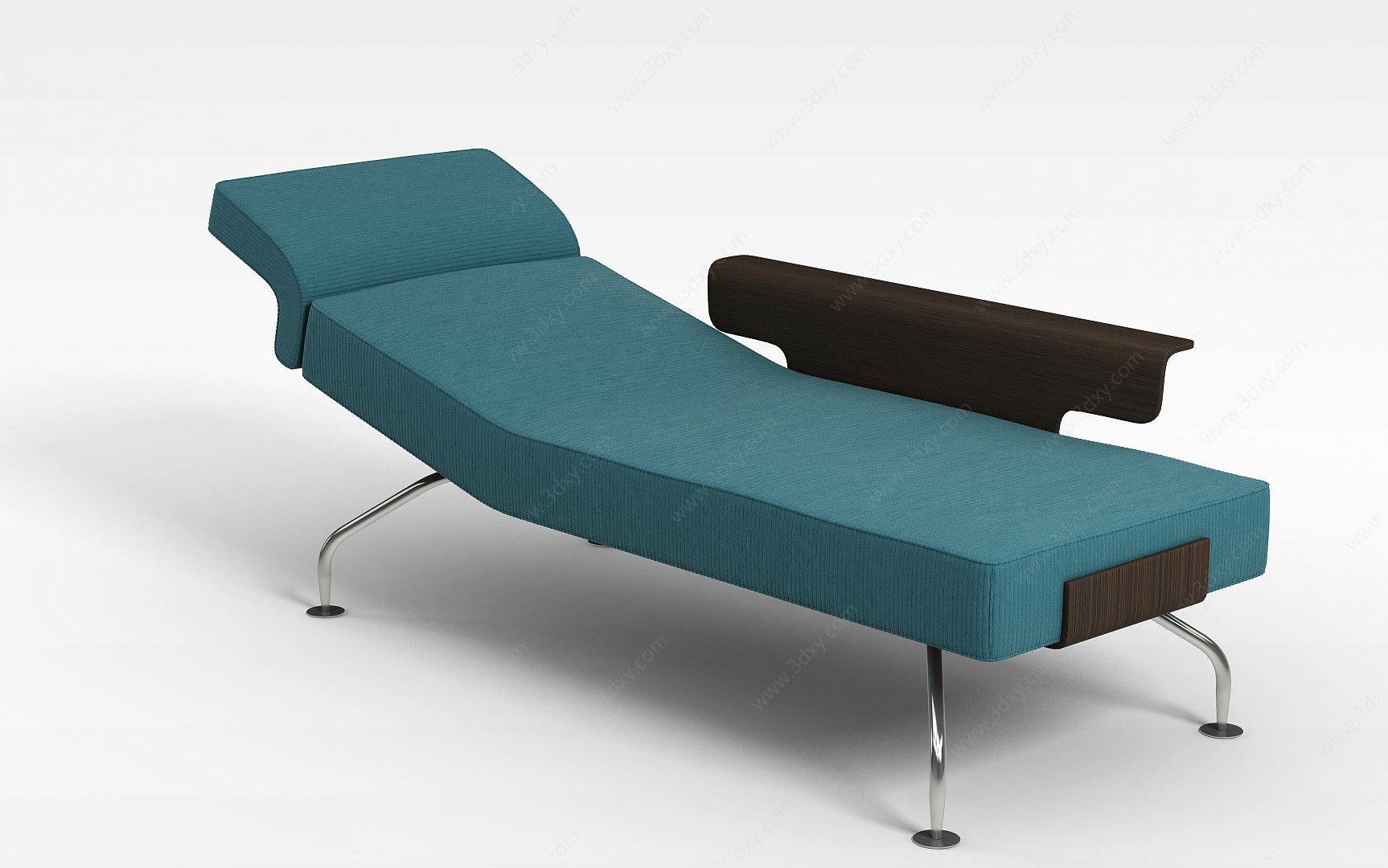 蓝色布艺躺椅3D模型