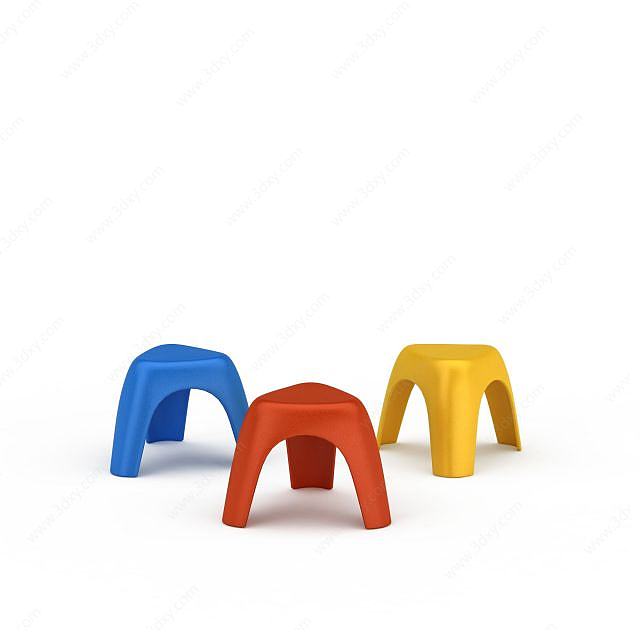 三角塑料凳子3D模型