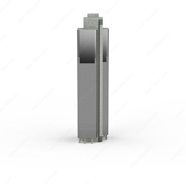 银灰色高楼大厦3D模型