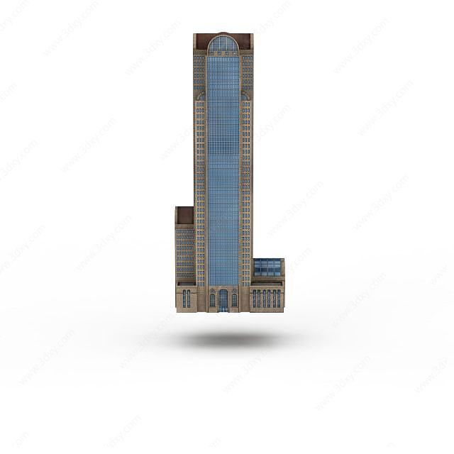 欧式蓝色大楼3D模型