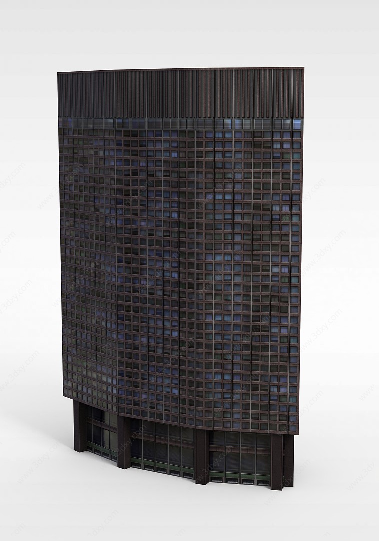 灰色多边形大楼3D模型