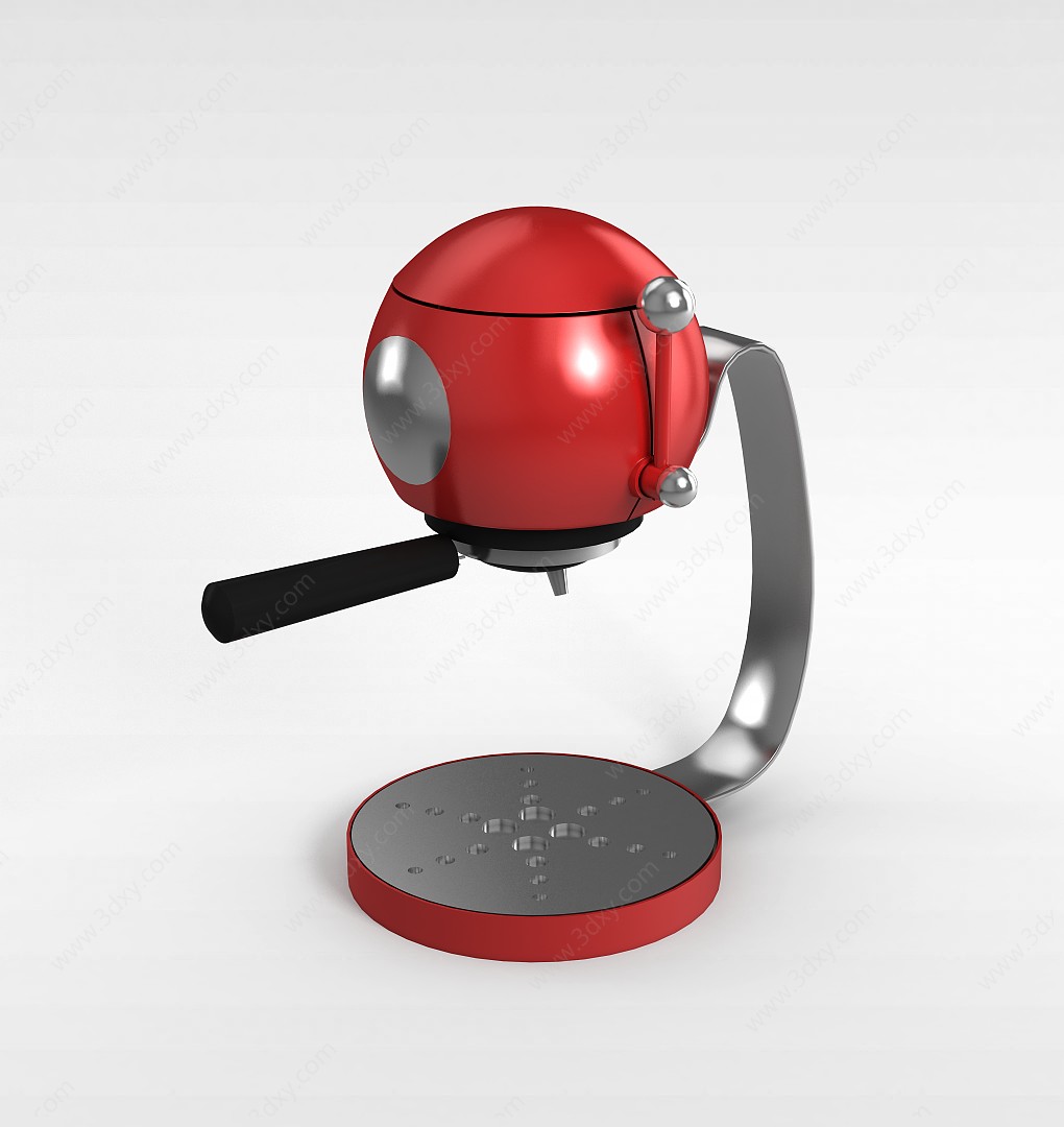 红色咖啡机3D模型