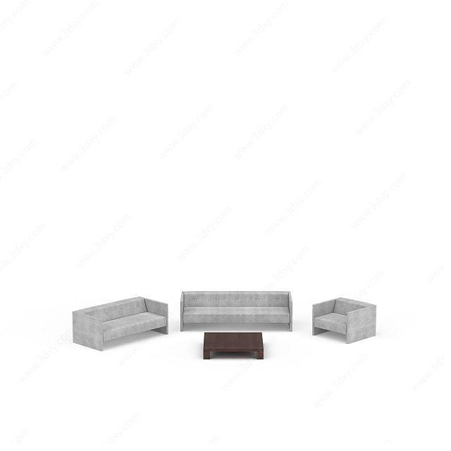 简约灰色现代沙发3D模型