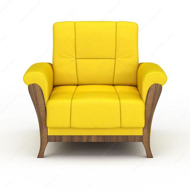 黄色沙发3D模型