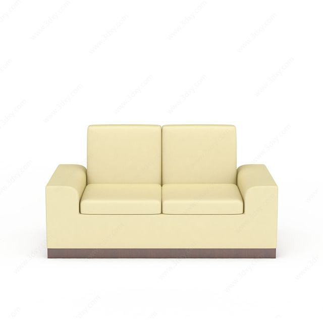 米黄双人沙发3D模型
