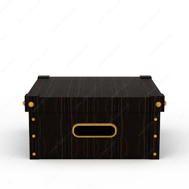 棕色木质箱子3D模型