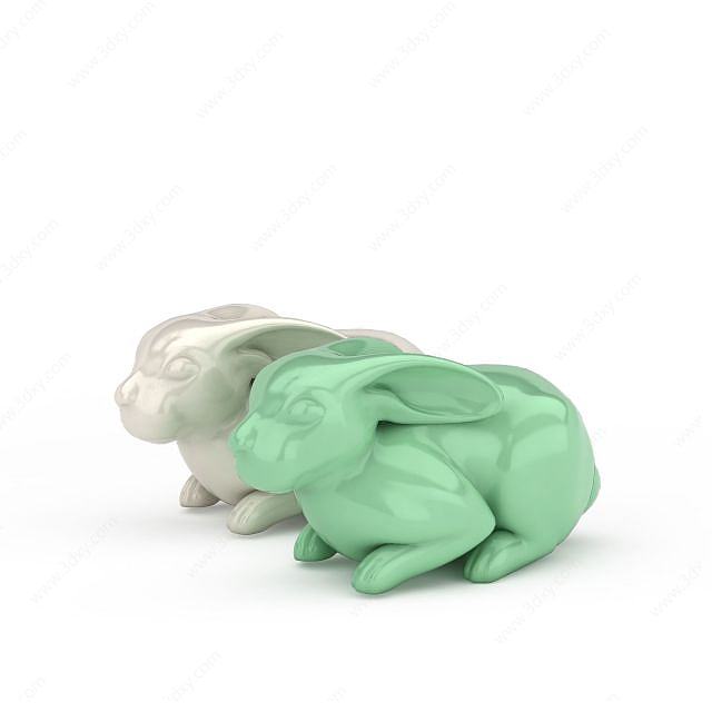 玉兔饰品3D模型