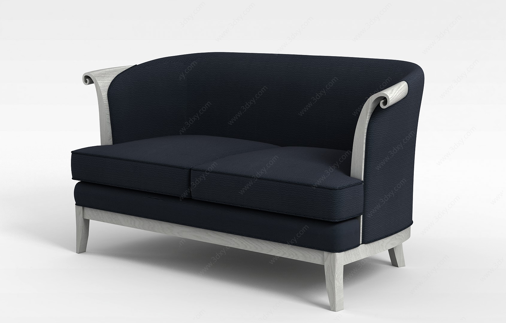 黑色布艺沙发3D模型