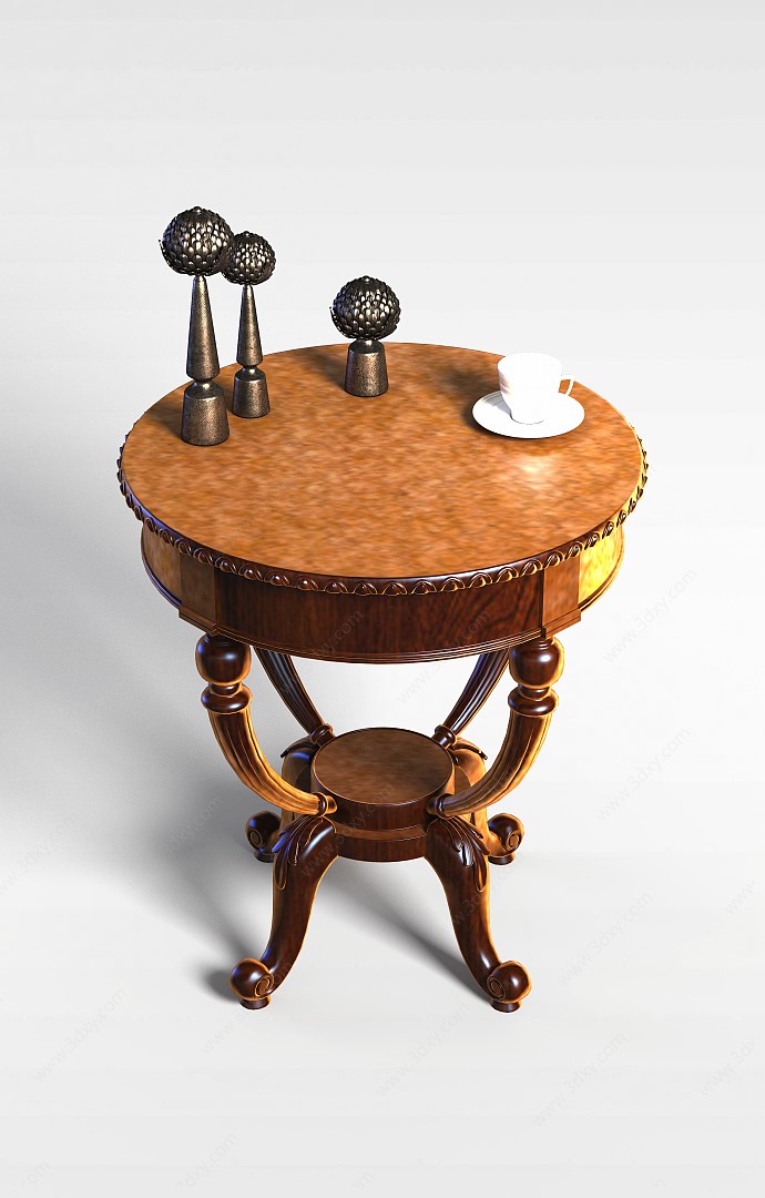 现代木质桌3D模型