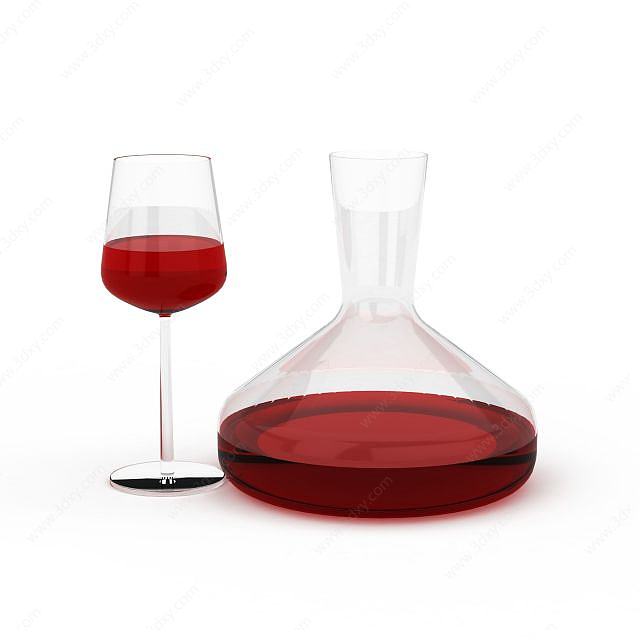 红酒玻璃瓶3D模型