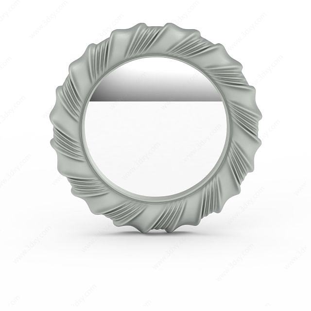 圆形雕花镜子3D模型