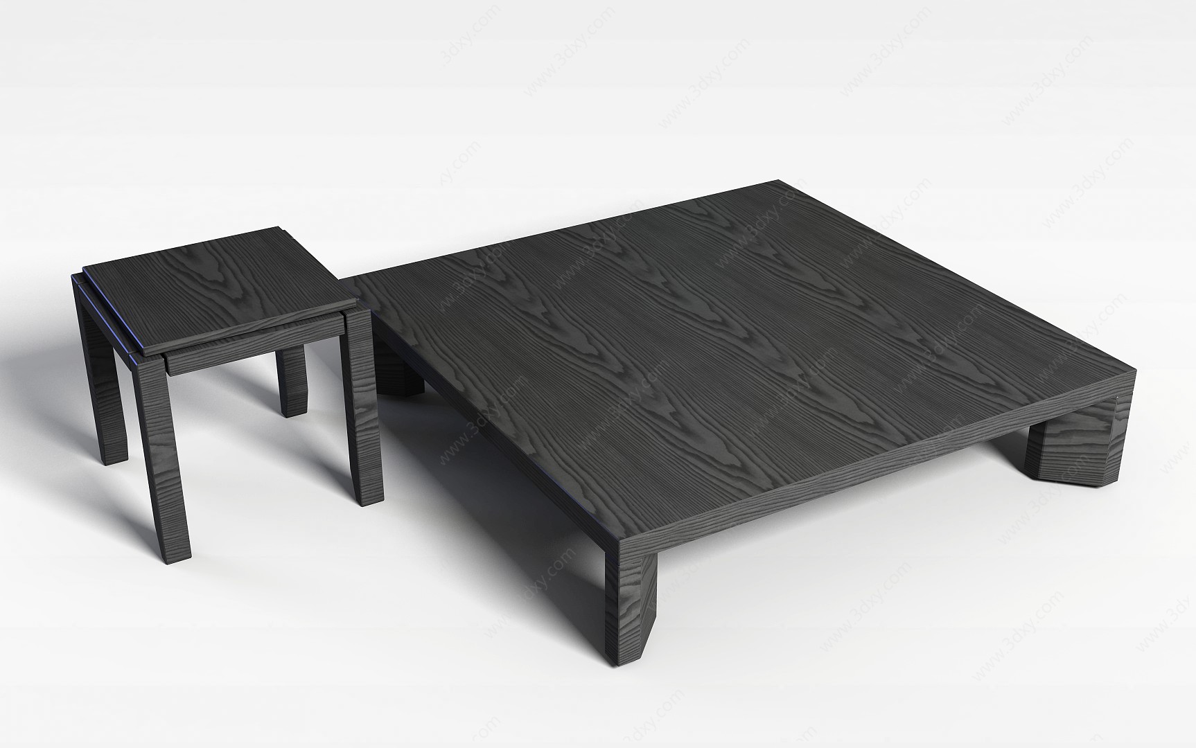 黑色木桌组合3D模型