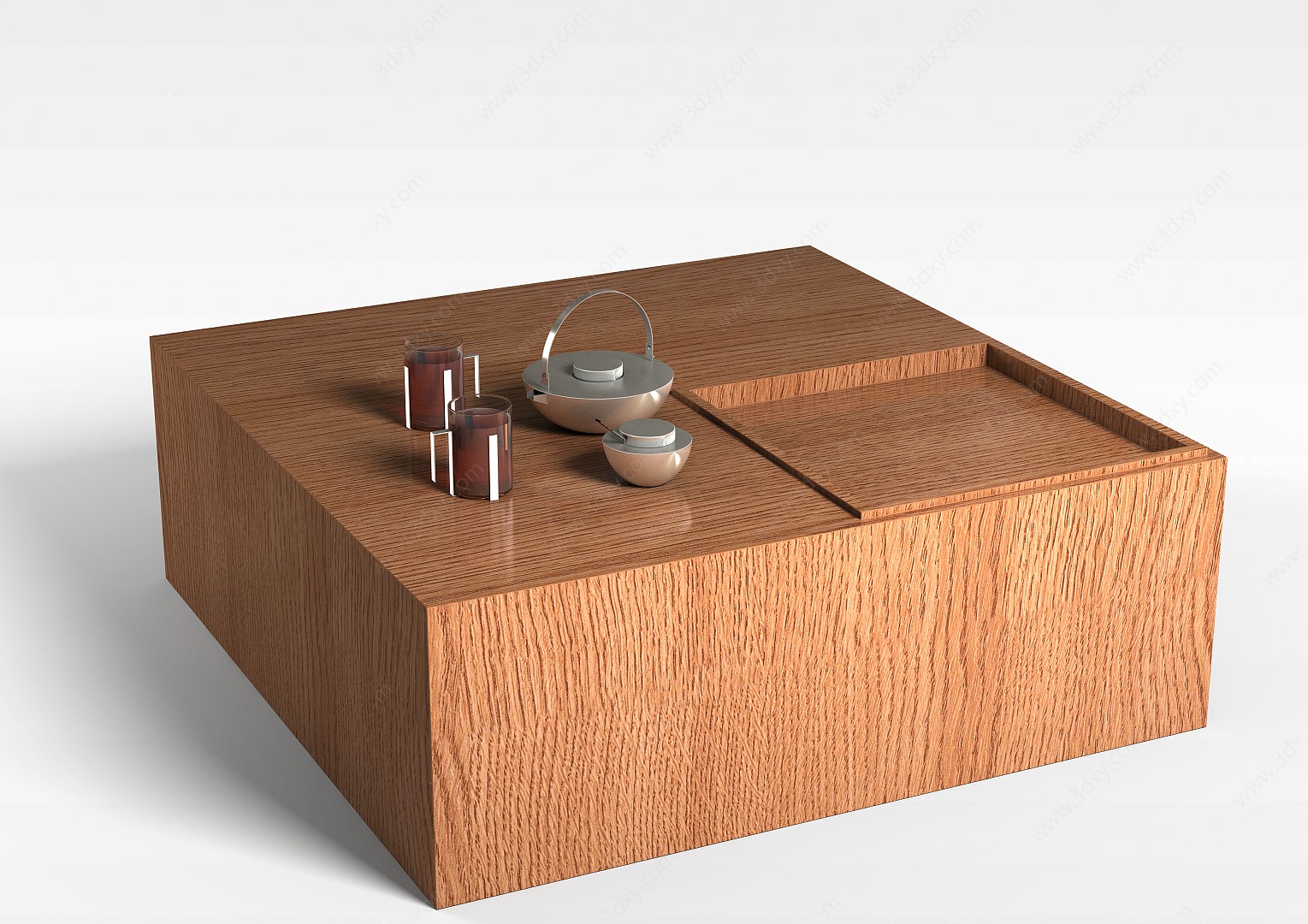咖色木质桌子3D模型