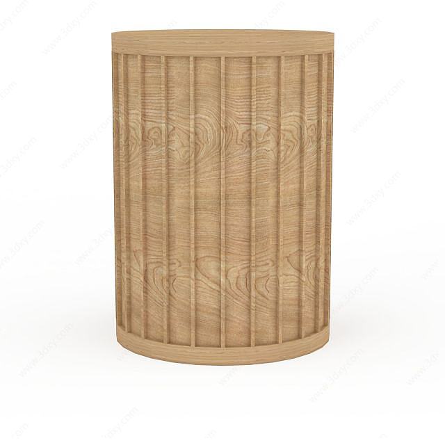 木制圆凳3D模型