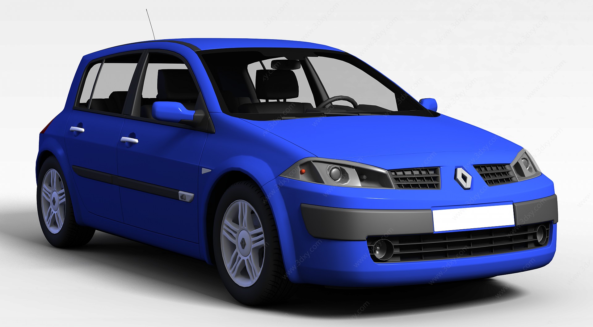 蓝色雷诺梅甘娜汽车3D模型