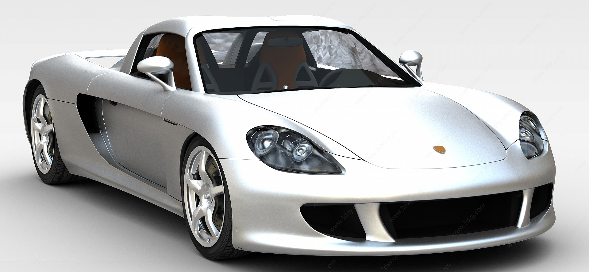 银白色保时捷跑车3D模型